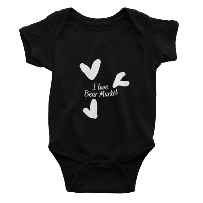 Baby Bodysuit - I Love Bear Market - White / black